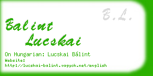 balint lucskai business card